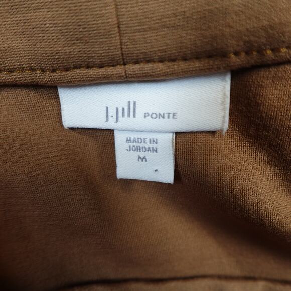 J. Jill Skirt Womens Medium Ponte Pencil Mini Button Brown Military Western - Picture 6 of 9